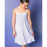 The Organic Rib Dress, Block Floral