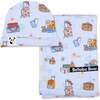 Vintage Suitcases Bamboo Swaddle & Beanie Set, Blue - Swaddles - 1 - thumbnail