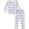 Vintage Suitcases Kids Pajamas, Blue - Pajamas - 1 - thumbnail