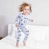 Vintage Suitcases Bamboo Convertible Footie, Blue - Footie Pajamas - 2