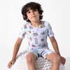 Vintage Suitcases Kids Pajama Short Set, Blue - Pajamas - 2