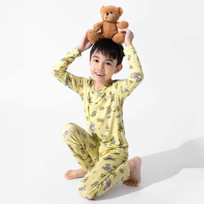 Teddy Bear Picnic Kids Pajamas, Yellow - Pajamas - 2