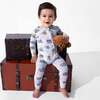 Vintage Suitcases Bamboo Convertible Footie, Blue - Footie Pajamas - 6