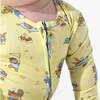 Teddy Bear Picnic Bamboo Convertible Footie, Yellow - Footie Pajamas - 3