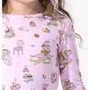 Tea Party Bamboo Kids Pajamas, Pink - Pajamas - 3