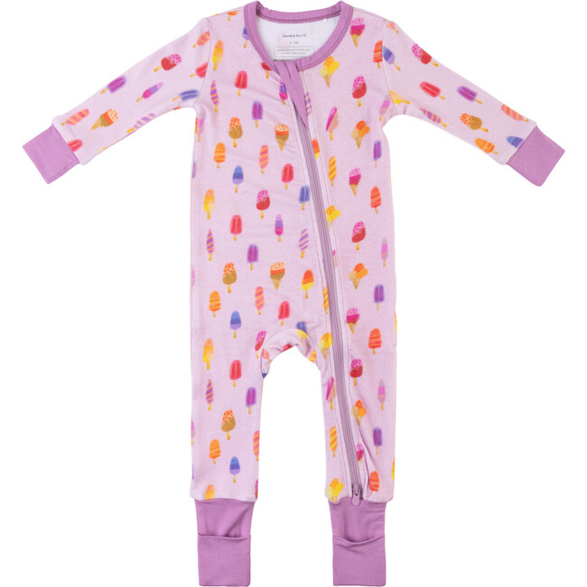 Baby Bamboo Pajamas W/ DreamCuffs®, Pink Posicle - Footie Pajamas - 2