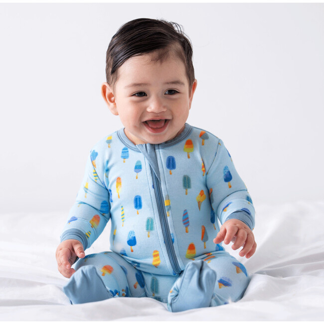 Baby Bamboo Pajamas W/ DreamCuffs®, Blue Popsicle - Footie Pajamas - 3