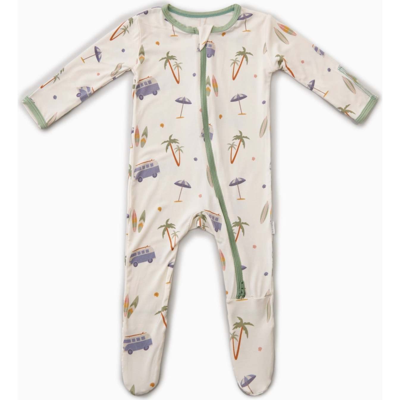 Surfboards Zippered Footie Surfboards - Bamboo Little Sleepwear 