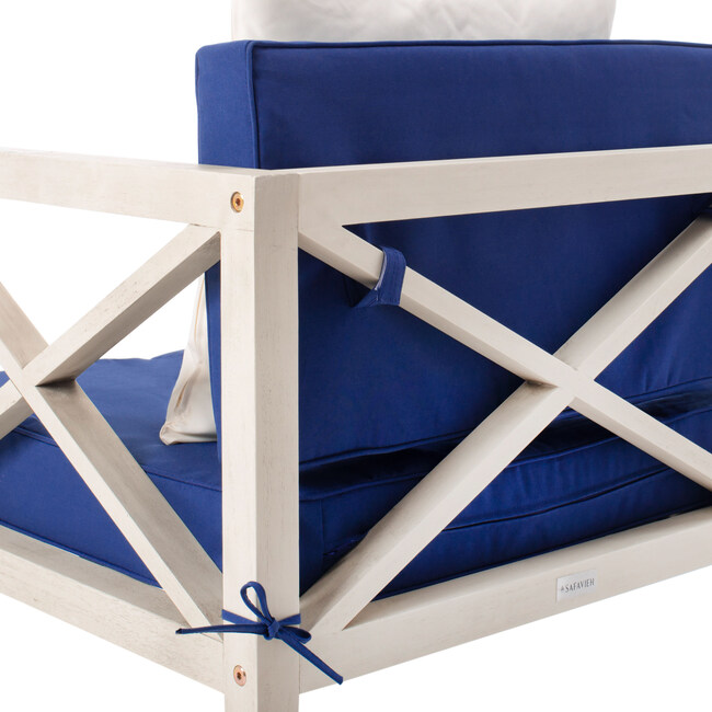 Nunzio 4-Piece Outdoor Set with Accent Pillows, White/Blue - Outdoor Home - 3