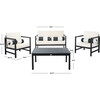 Montez 4-Piece Outdoor Set with Accent Pillows, Black/Cream - Outdoor Home - 5