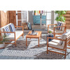 Montez 4-Piece Outdoor Set with Accent Pillows, Navy Stripe/Natural - Outdoor Home - 4