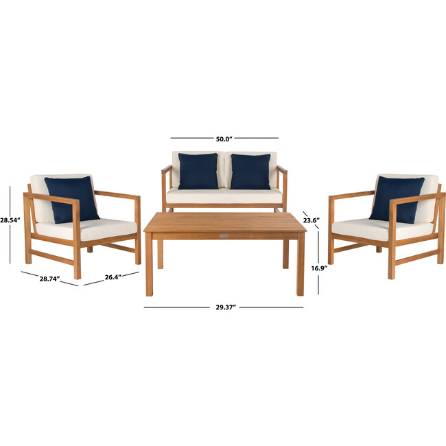 Montez 4-Piece Outdoor Set with Accent Pillows, Natural/Navy - Outdoor Home - 5