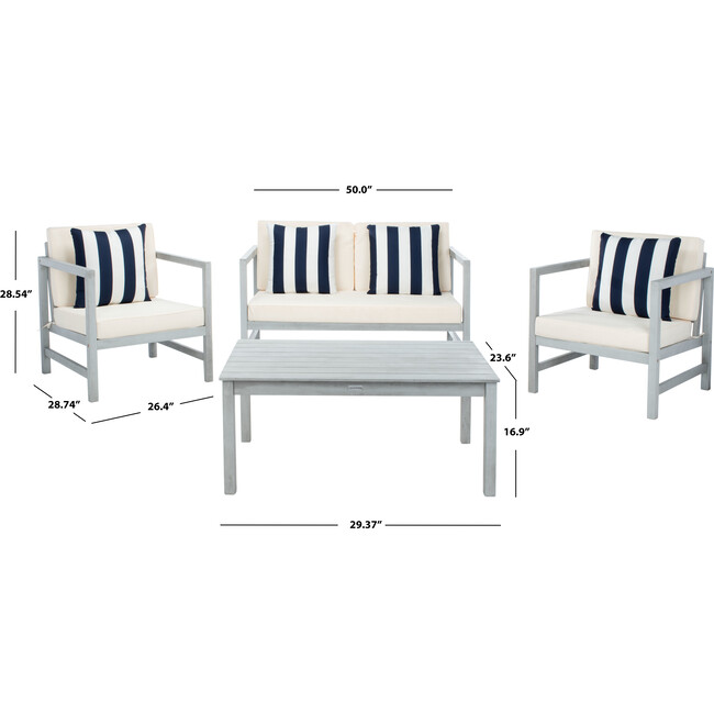 Montez 4-Piece Outdoor Set with Accent Pillows, Grey - Outdoor Home - 6