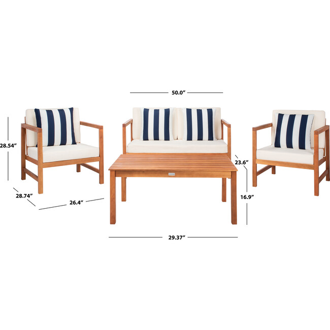 Montez 4-Piece Outdoor Set with Accent Pillows, Navy Stripe/Natural - Outdoor Home - 6