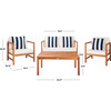 Montez 4-Piece Outdoor Set with Accent Pillows, Navy Stripe/Natural - Outdoor Home - 6