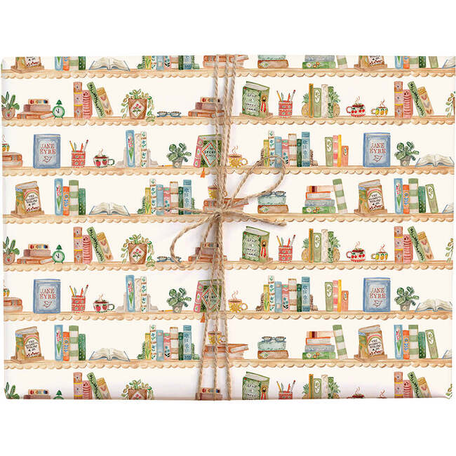 Bookshelf Gift Wrap Roll, Multi
