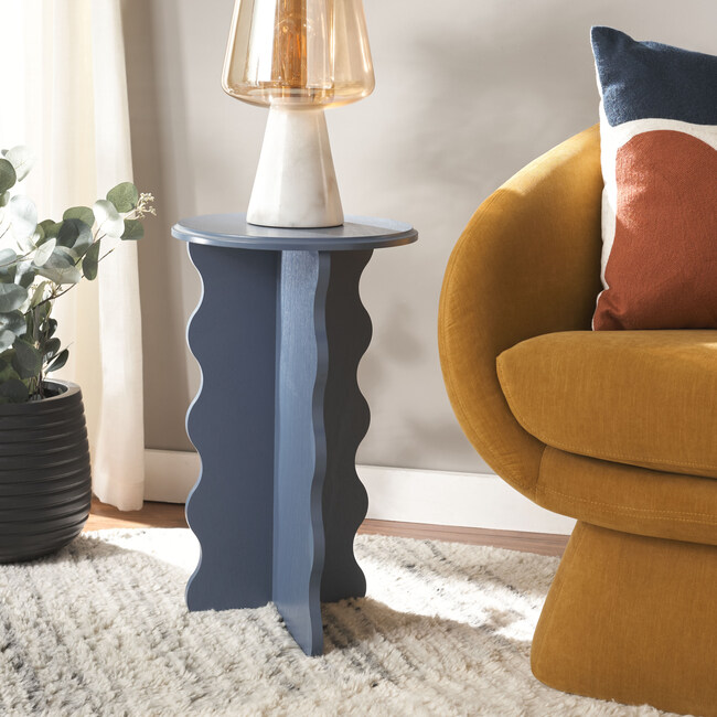 Lilith Wavy Accent Table, Blue - Accent Tables - 2