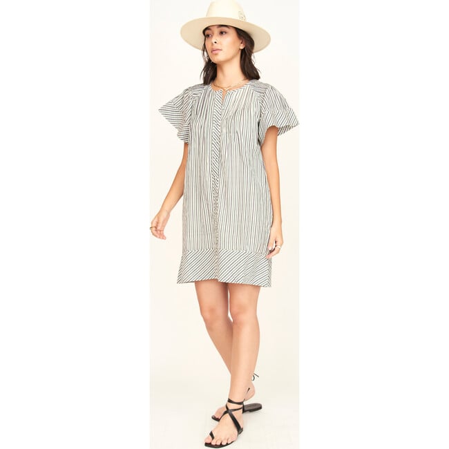 Vienna Pintuck Short Dress, Dune Stripe - Dresses - 2