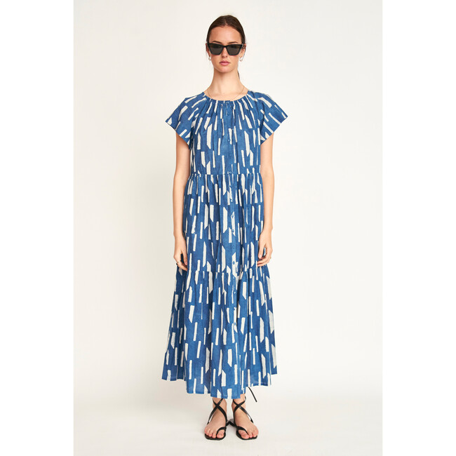 Vienna Maxi Dress, Indigo Rainfall