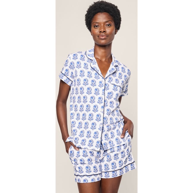 Women's Pima Cotton Short Sleeve Short Set, Bristol Bay