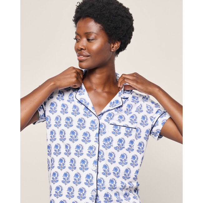 Women's Pima Cotton Short Sleeve Short Set, Bristol Bay - Pajamas - 5
