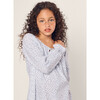 Girl's Delphine Nightgown, Blue Hearts - Nightgowns - 5
