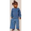Wide Leg Double Knit Pant, Navy - Pants - 2