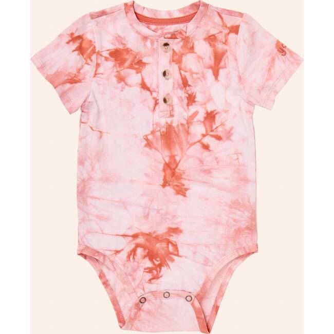 Tie Dye Henley Onesie, Red