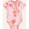 Tie Dye Henley Onesie, Red - Onesies - 1 - thumbnail