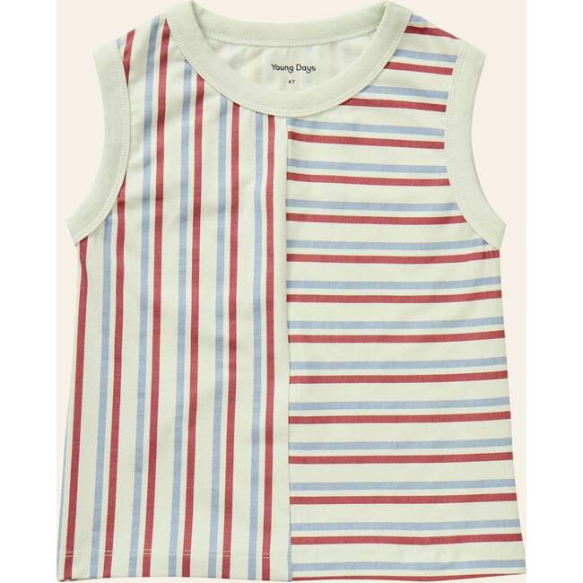 Stripe Mix Tank Top, Red/Blue Stripes