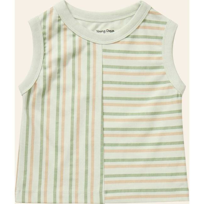 Stripe Mix Tank Top, Green Stripes