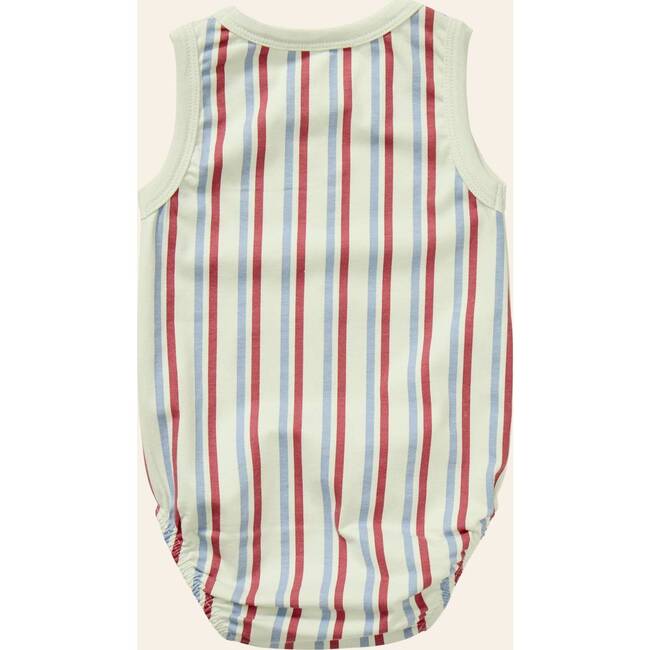 Stripe Mix Tank Onesie, Red/Blue Stripes - Onesies - 3