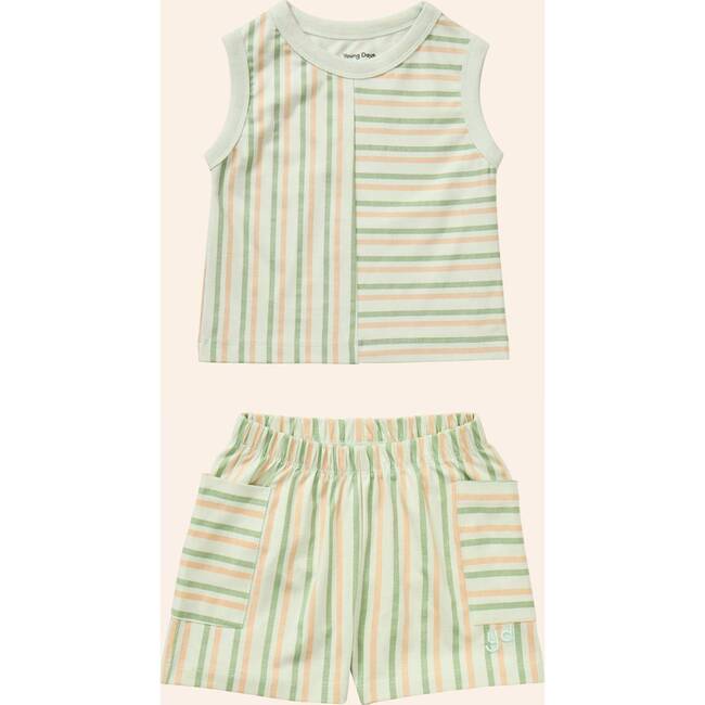 Stripe Mix Set, Green/Pink Stripes