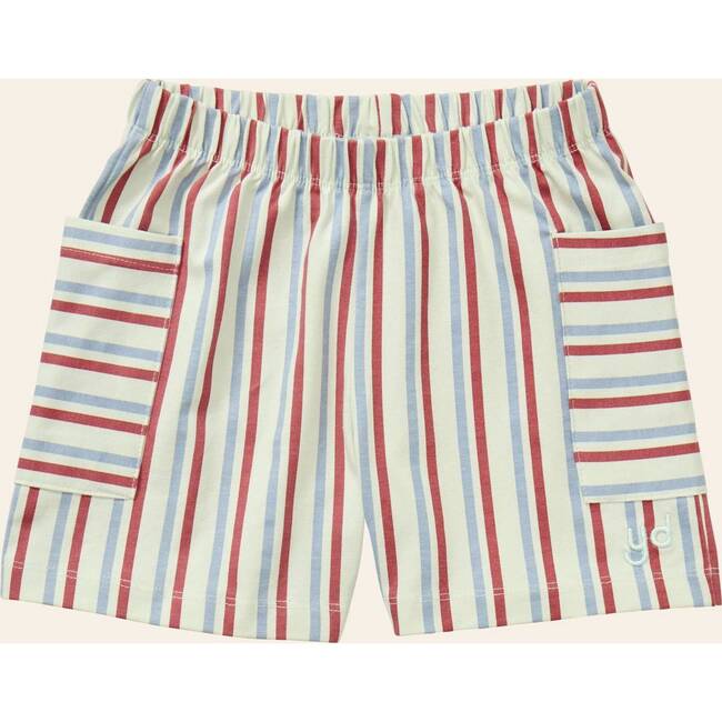 Stripe Mix Pocket Shorts, Red/Blue Stripes