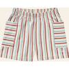 Stripe Mix Pocket Shorts, Red/Blue Stripes - Shorts - 1 - thumbnail