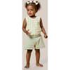 Stripe Mix Tank Onesie, Green Stripes - Onesies - 2