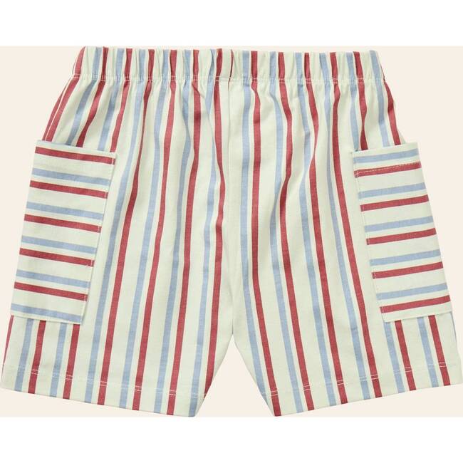 Stripe Mix Pocket Shorts, Red/Blue Stripes - Shorts - 3