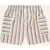 Stripe Mix Pocket Shorts, Red/Blue Stripes - Shorts - 3