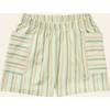 Stripe Mix Pocket Shorts, Green Stripes - Shorts - 1 - thumbnail