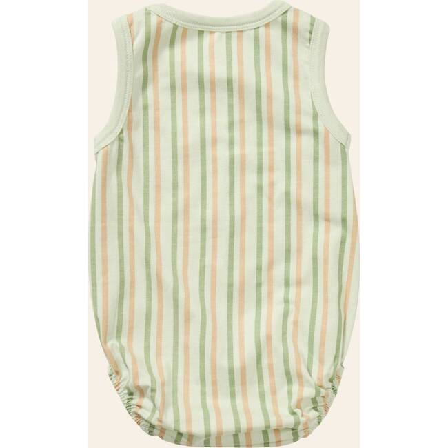 Stripe Mix Tank Onesie, Green Stripes - Onesies - 3