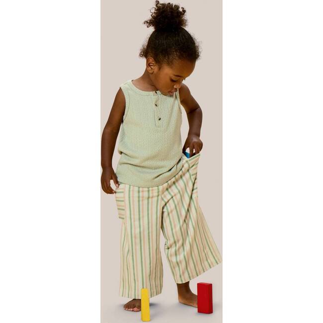 Stripe Mix Pocket Pants, Green Stripes - Pants - 2