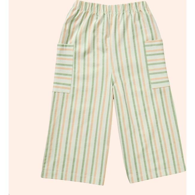 Stripe Mix Pocket Pants, Green Stripes - Pants - 3