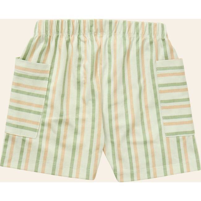 Stripe Mix Pocket Shorts, Green Stripes - Shorts - 3