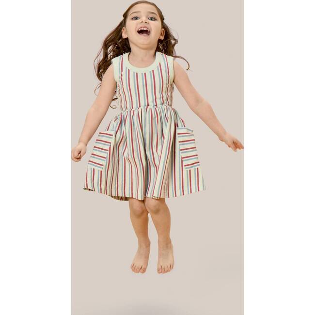Stripe Mix Pocket Dress, Red/Blue Stripes - Dresses - 2