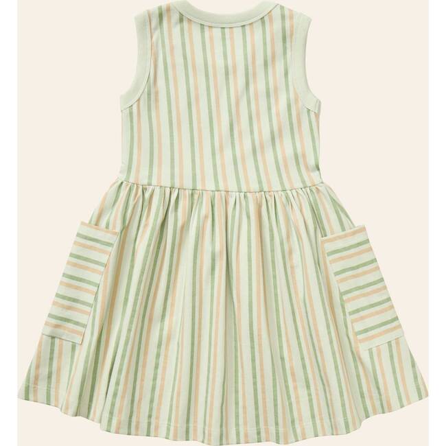 Stripe Mix Pocket Dress, Green Stripes - Dresses - 3