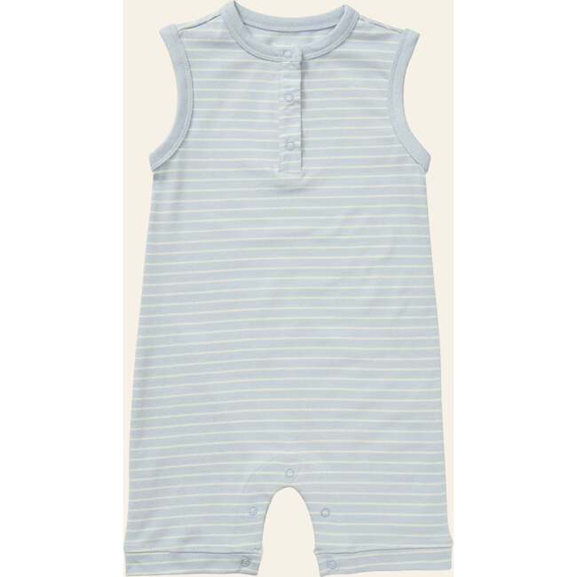 Printed Henley Romper, Stripes