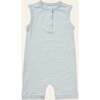 Printed Henley Romper, Stripes - Rompers - 1 - thumbnail
