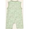 Printed Henley Romper, Green - Rompers - 3