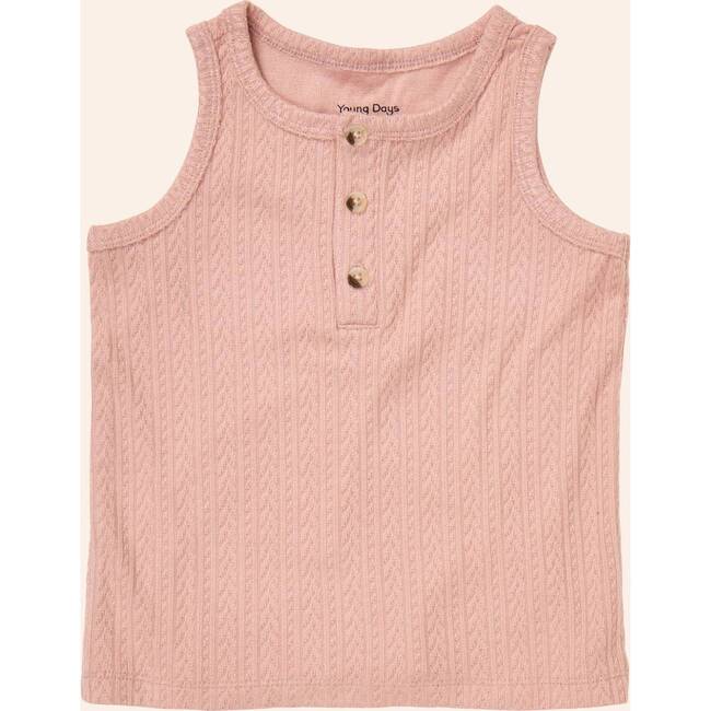 Henley Tank Top, Pink