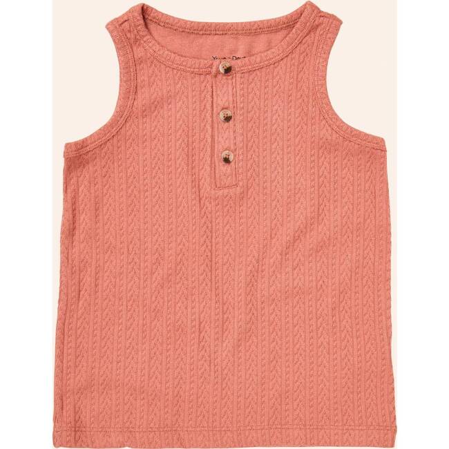 Henley Tank Top, Red
